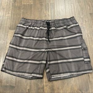 3XL TRUE NATION Men’s Gray and Black Swim Trunks